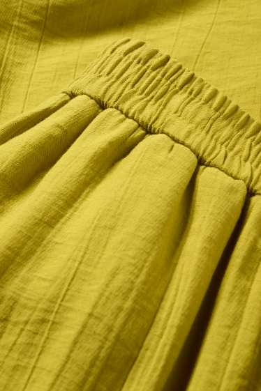 Femmes - Pantalon en toile - high waist - wide leg - kaki