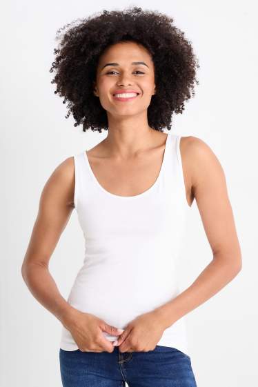 Damen - Multipack 2er - Top - blau / weiß