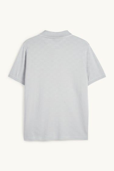 Hommes - Polo - regular fit - à carreaux - gris clair