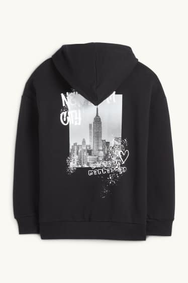 Kinder Mädchen - New York - Hoodie - schwarz