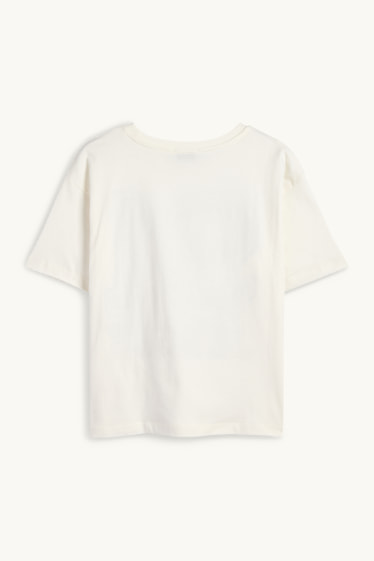 Children Girls - Short sleeve T-shirt - shiny - cremewhite