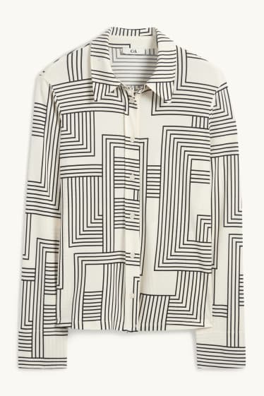 Donna - Blusa - fantasia - bianco crema