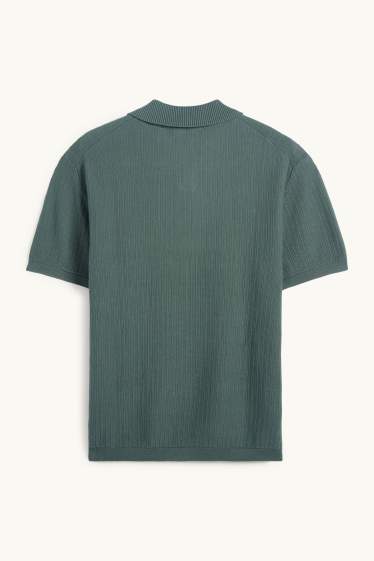 Home - Polo de punt - relaxed fit - texturat - verd