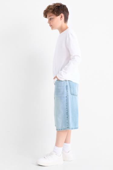 Enfants garçons - Bermuda en jean - jean bleu clair