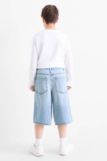 Enfants garçons - Bermuda en jean - jean bleu clair