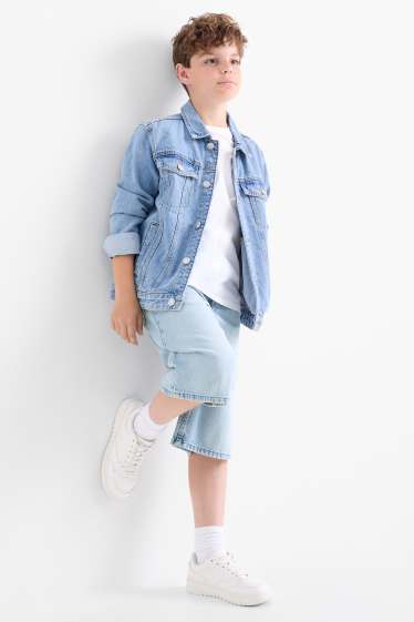 Enfants garçons - Bermuda en jean - jean bleu clair