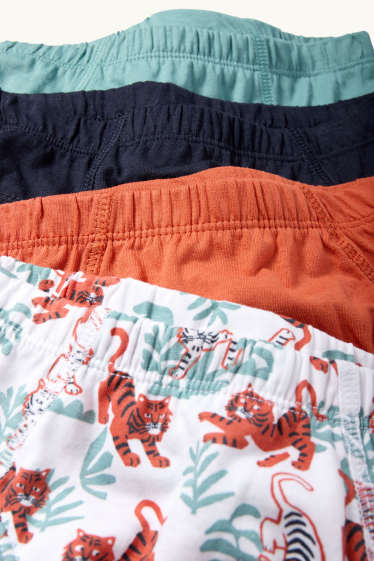 Kinderen: jongens - Set van 8 - tijger - slip - wit