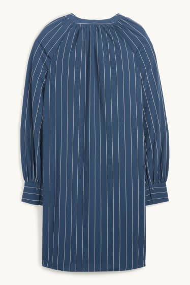 Dámské - Halenkové šaty - pruhované - tmavomodrá