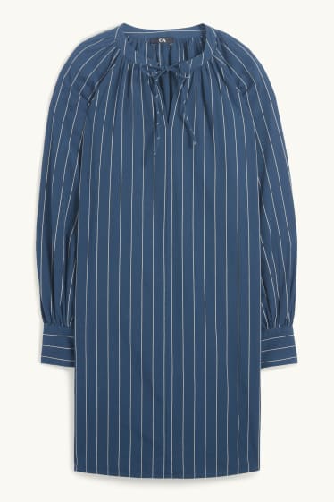 Dámské - Halenkové šaty - pruhované - tmavomodrá