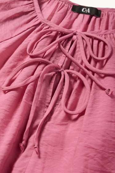 Femmes - Chemisier à col V - rose foncé