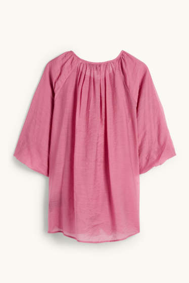 Femmes - Chemisier à col V - rose foncé