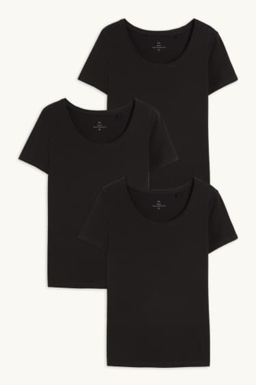 Dona - Paquet de 3 - samarreta de màniga curta - negre
