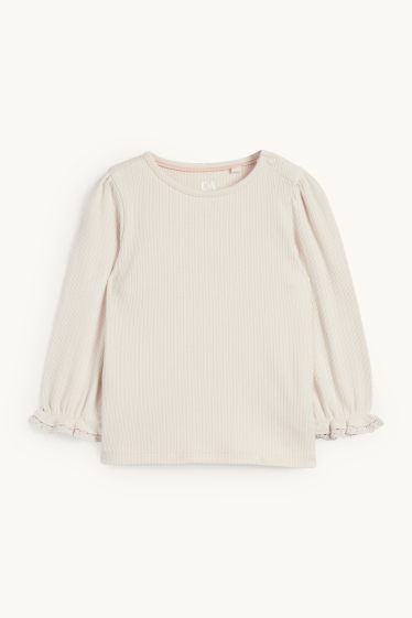 Bebeluși - fete - Floricele - compleu bebeluși - 2 piese - denim-albastru