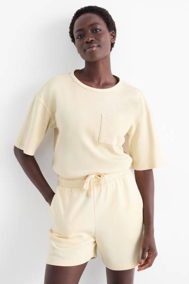 Damen - T-Shirt - Relaxed Fit - hellbeige