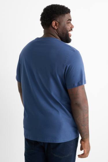 Pánské - Tričko - regular fit - tmavomodrá