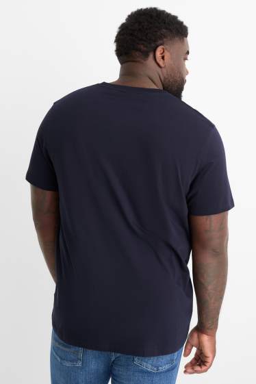 Pánské - Tričko - regular fit - tmavomodrá