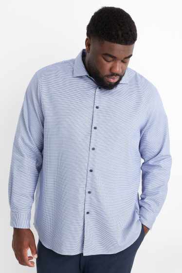 Bărbați - Cămașă office - regular fit - guler italian - nu necesită călcare - cu model - albastru