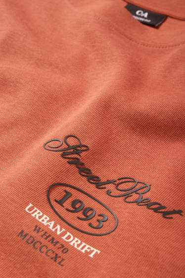 Hommes - T-shirt - oversize - terracotta