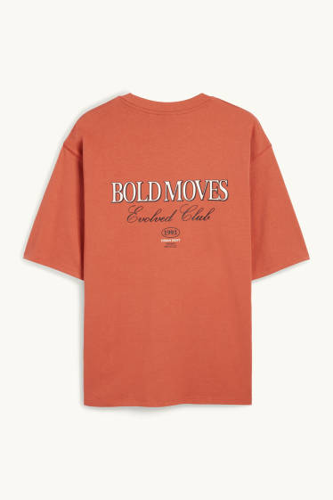 Hommes - T-shirt - oversize - terracotta