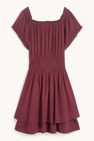 Women - Fit & flare dress - bordeaux