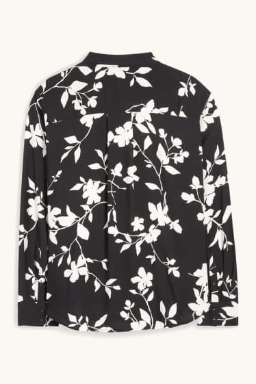 Women - Blouse - floral - black / white