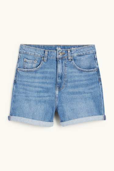 Mujer - Mom shorts - high waist - LYCRA® - vaqueros - azul