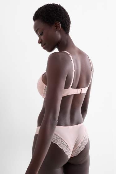 Damen - BH mit Bügel - DEMI - wattiert - rosa