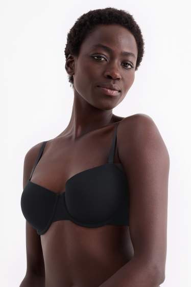 Femmes - Lot de 2 - soutiens-gorge à armature - DEMI - ampliformes - noir / rose