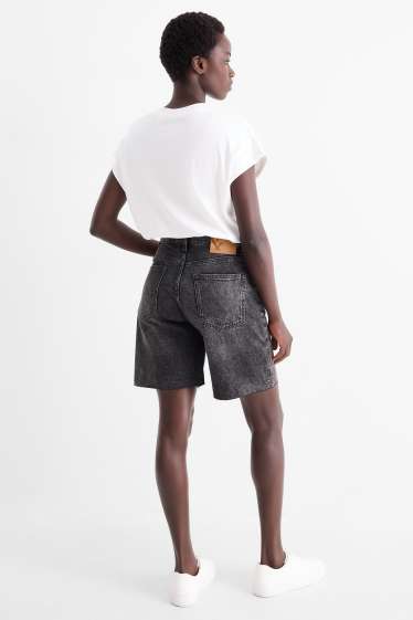 Dames - Korte spijkerbroek - mid waist - LYCRA® - grijs