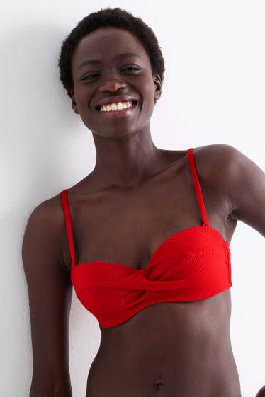 Damen - Bikini-Top - Bandeau - wattiert - LYCRA® XTRA LIFE™ - rot