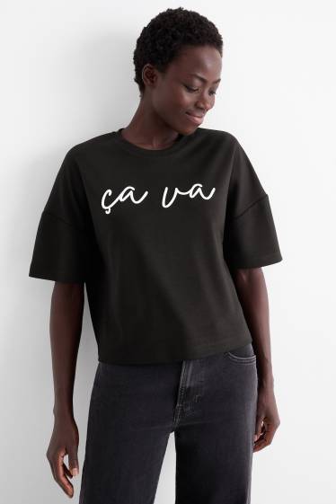 Femei - Tricou - relaxed fit - negru