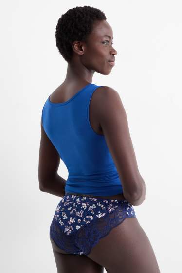 Femmes - Lot de 3 - culottes - bleu foncé