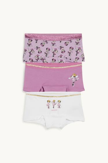 Copii - Fete - Multipack 3 perechi - Minnie Mouse - boxeri - violet