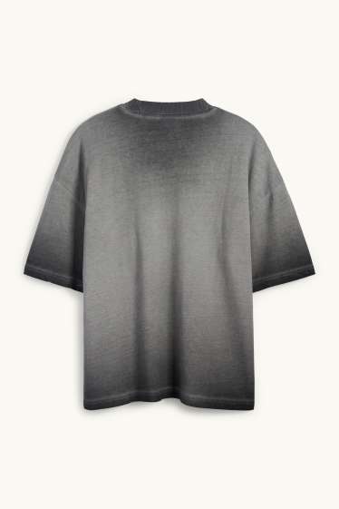 Home - Samarreta de màniga curta - oversized - estampada - gris fosc