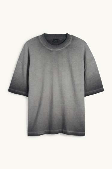 Home - Samarreta de màniga curta - oversized - estampada - gris fosc