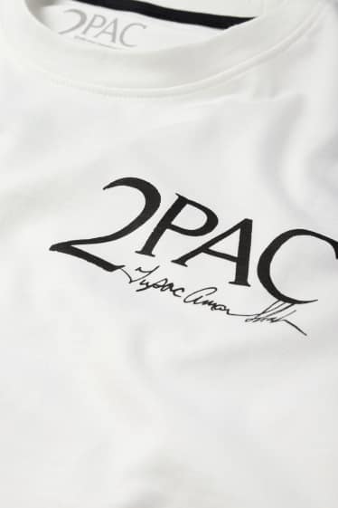 Hommes - T-shirt - oversize - Tupac - blanc