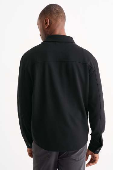 Hommes - Chemise - relaxed fit - col kent - noir