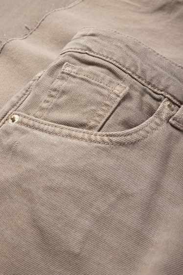 Dames - Korte wide leg jeans - mid waist - jeansgrijs