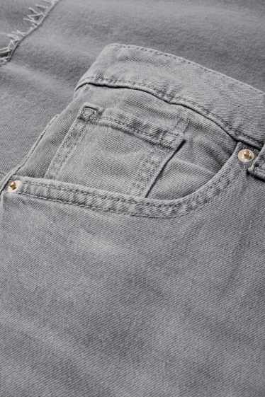 Damen - Crop Wide Leg Jeans - Mid Waist - jeansgrau