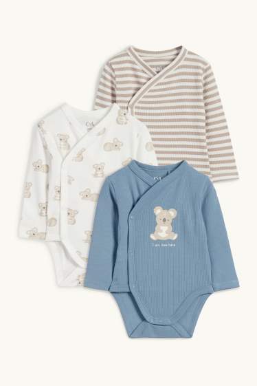 Bébés garçons - Lot de 3 - koala - body portefeuille bébé - bleu