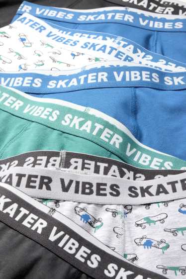 Niños - Pack de 7 - skater - bóxeres - gris oscuro