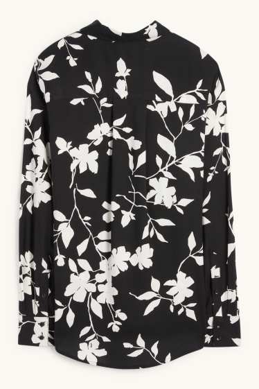 Women - Blouse - floral - black / white
