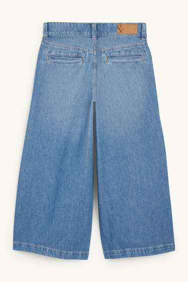 Femmes - Jean jupe-culotte - high waist - jean bleu