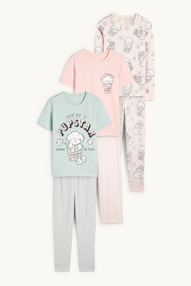 Nena - Paquet de 3 - cadell i crispetes - pijama - 6 peces - rosa
