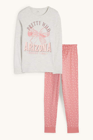 Enfants filles - Arizona - pyjama - 2 pièces - rose / beige