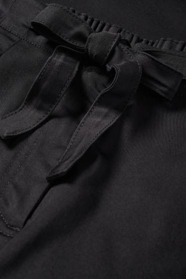 Femmes - Pantalon en toile - high waist - wide leg - noir