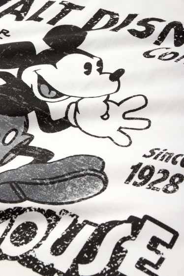 Pánské - Tričko - relaxed fit - Mickey Mouse - bílá