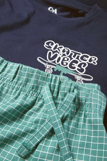Niños - Skater - pijama - 2 prendas - azul oscuro