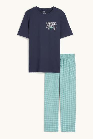 Niños - Skater - pijama - 2 prendas - azul oscuro