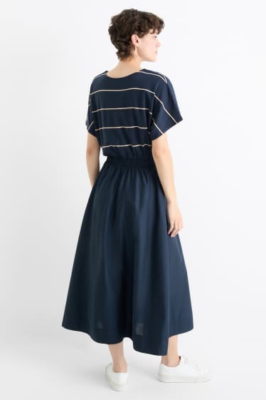 Damen - Fit & Flare Kleid - dunkelblau